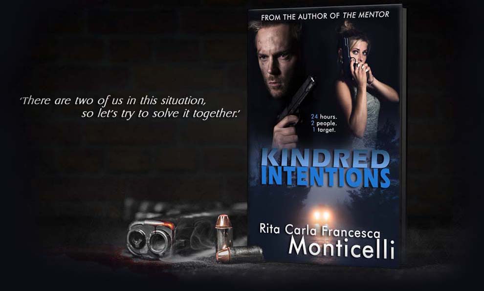 The book Kindred Intentions, a gun