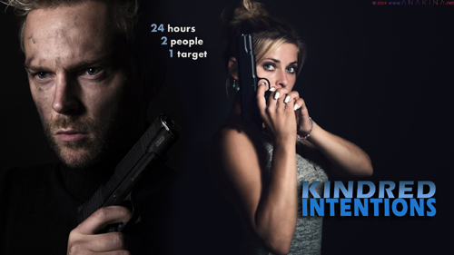 Wallpaper of Kindred Intentions: a man and a woman armed with a gun