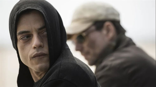 Rami Malek e Christian Slater in Mr. Robot